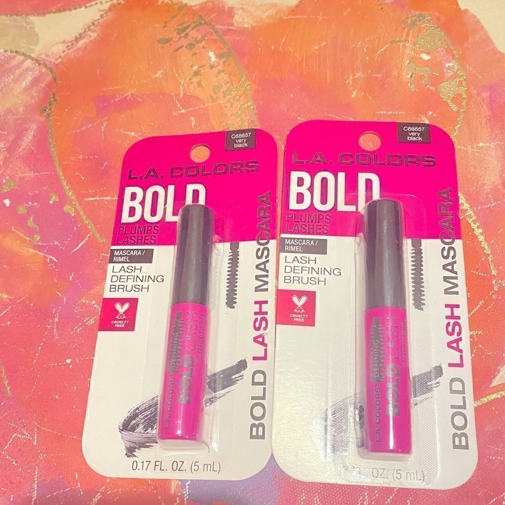 🛍️Set of 2 L.A. Colors Bold  very black lash Defining Brush 0.17FL.OZ.(5mL) 💥
